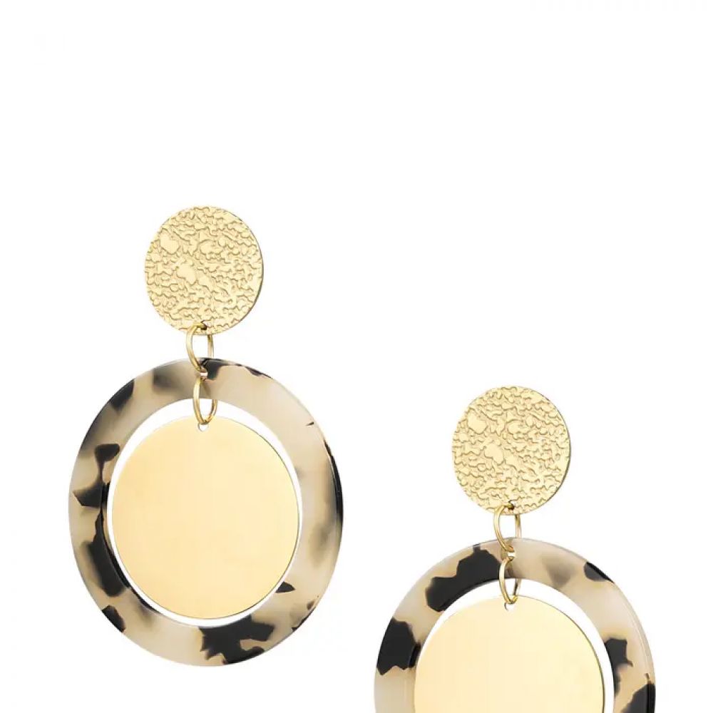 Boucles d'oreilles coeur mandela - doré