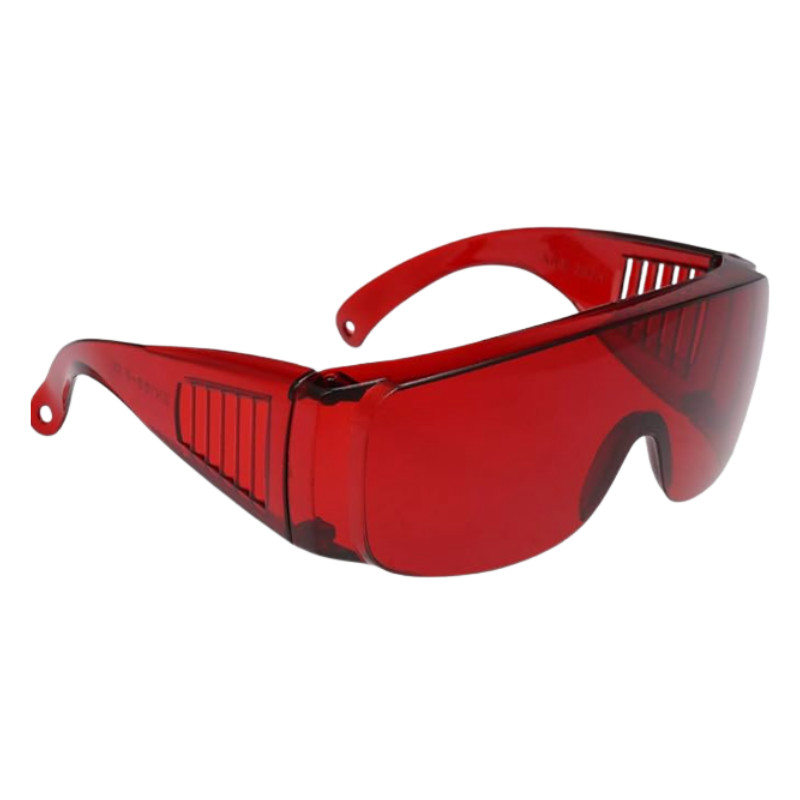 Lunettes de protection rouge UV/LED – Sécurité strass dentaire