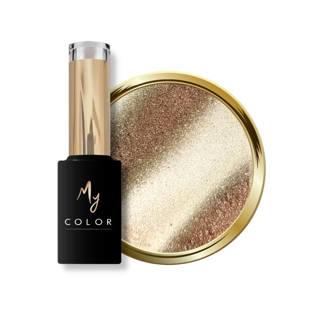 Vernis semi-permanent cat eye sable doré